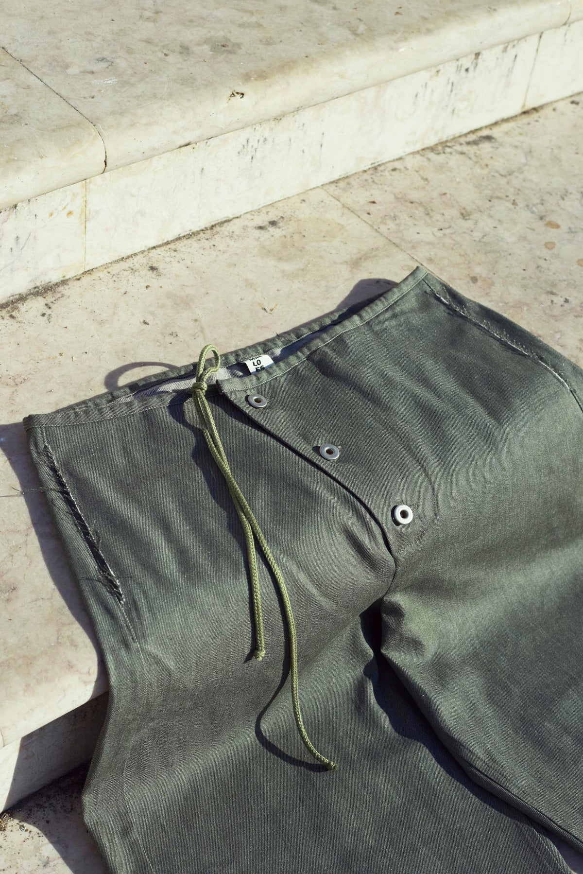 Slant Trouser - Green Denim